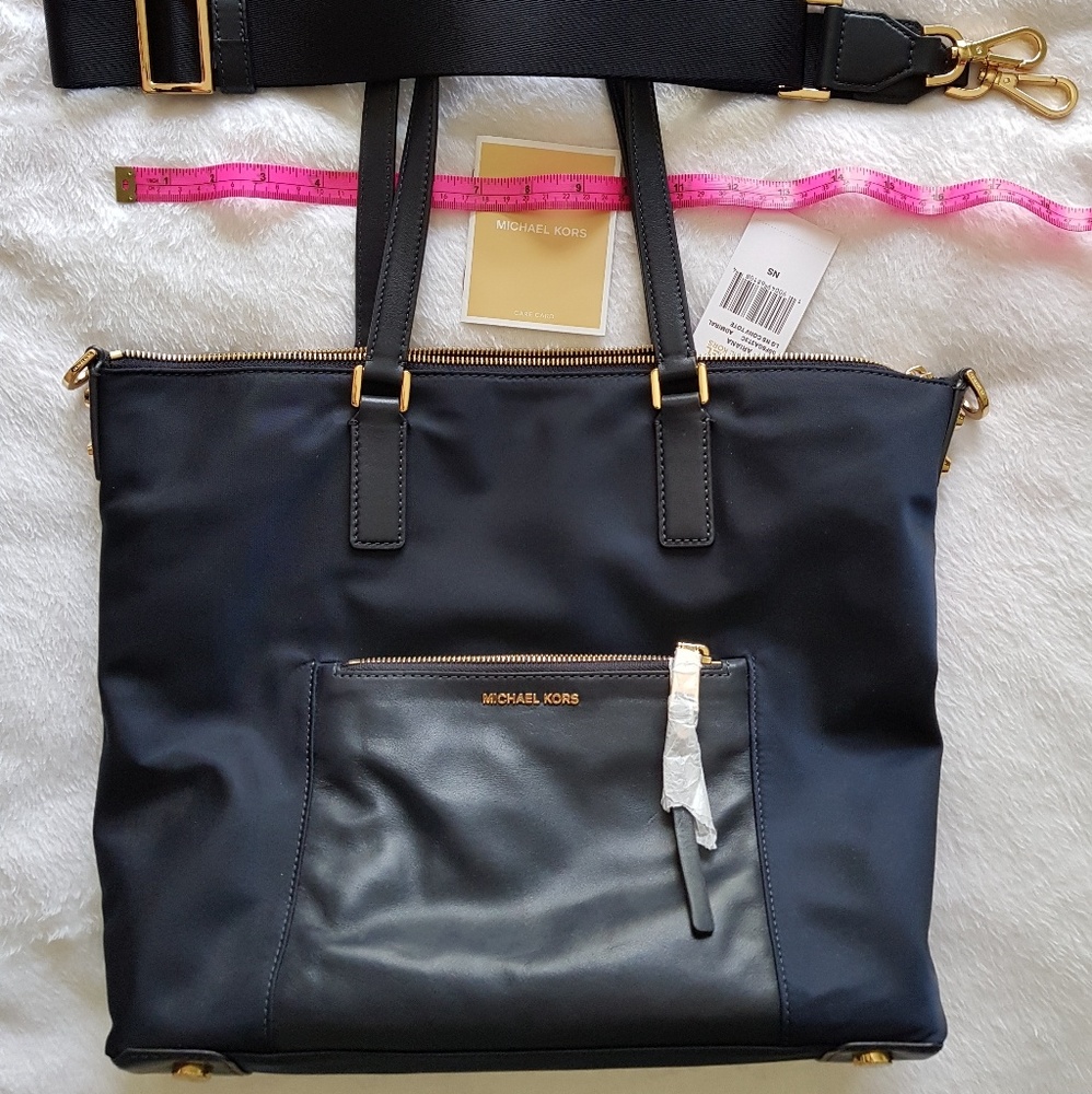 NEW Michael Kors Arianna Tote in Admiral/Navy/Gold